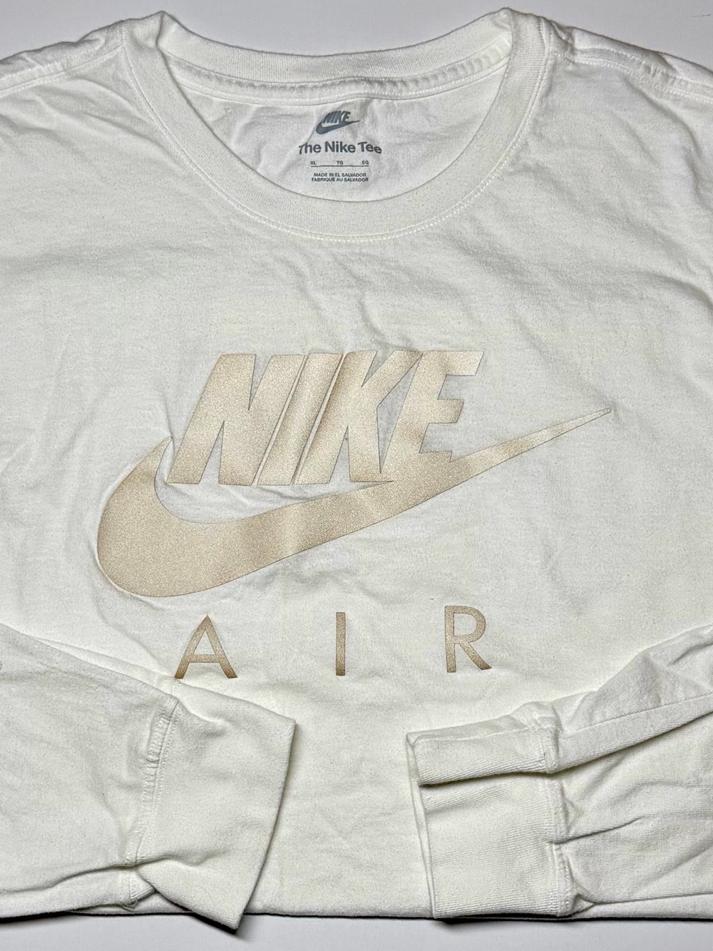 Nike‎ Air Reflective Logo Long Sleeve Tee Men’s XL Black Cotton Athletic Shirt